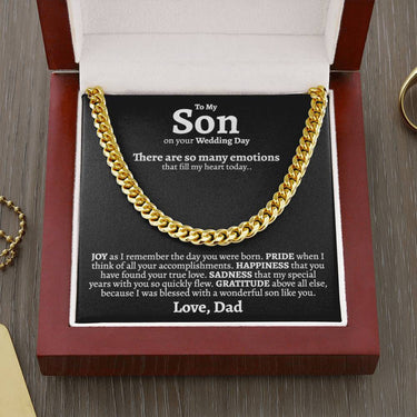 Son Wedding (Love Dad) Cuban Link Chain Necklace - Love You This Much